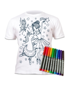 Splat Planet marškinėliai su flomasteriais Vienaragis Balerina