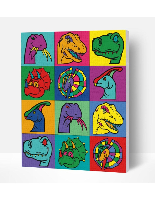 Splat Planet tapyba pagal skaičius, DINOZAURAS 30x40 cm Splat Planet tapyba pagal skaičius, DINOZAURAS 30x40 cm