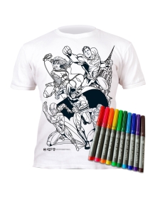Splat Planet marškinėliai su flomasteriais Justice League