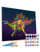 Splat Planet tapyba pagal skaičius, STEGOZAURAS 30x40 cm Splat Planet tapyba pagal skaičius, STEGOZAURAS 30x40 cm