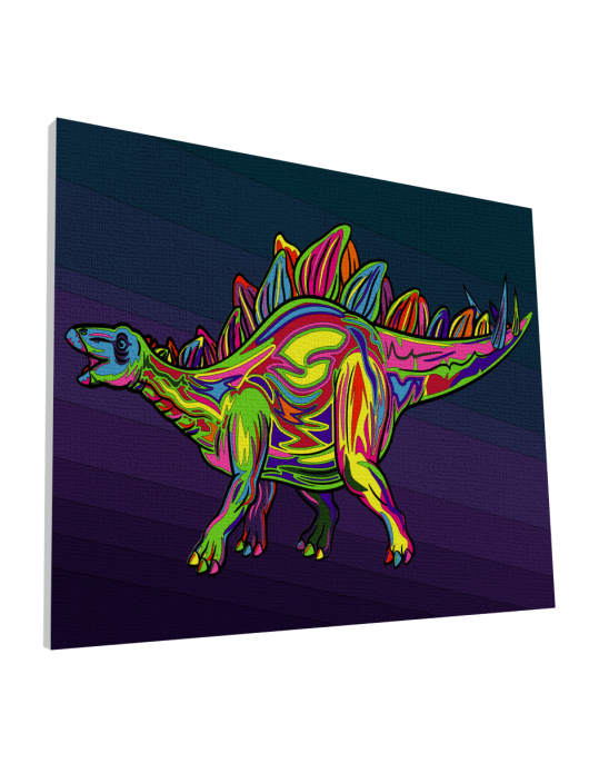 Splat Planet tapyba pagal skaičius, STEGOZAURAS 30x40 cm Splat Planet tapyba pagal skaičius, STEGOZAURAS 30x40 cm