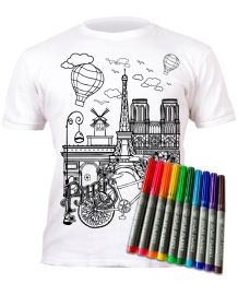 Splat Planet marškinėliai su flomasteriais Paryžius