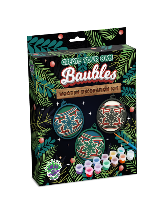 Splat Planet 3D medinis paveikslas, Kalėdiniai žaisliukai Splat Planet 3D medinis paveikslas, Kalėdiniai žaisliukai