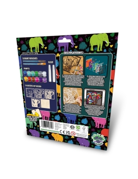 Splat Planet medinis 3D spalvinimo paveikslas, Dramblys