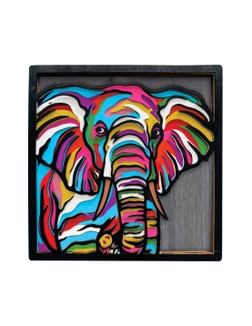 Splat Planet medinis 3D spalvinimo paveikslas, Dramblys