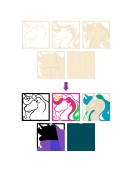 Splat Planet medinis 3D spalvinimo paveikslas, Vienaragis