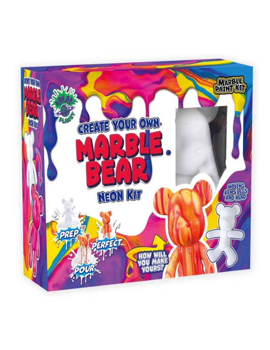 Splat Planet kūrybinis rinkinys Marble Bear, neonas