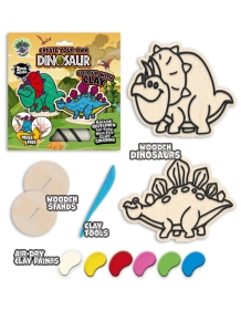 Splat Planet kūrybinis modelino rinkinys su mediniais Dinozaurais