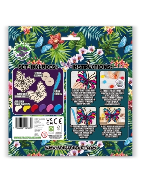 Splat Planet kūrybinis modelino rinkinys su mediniais Drugeliais