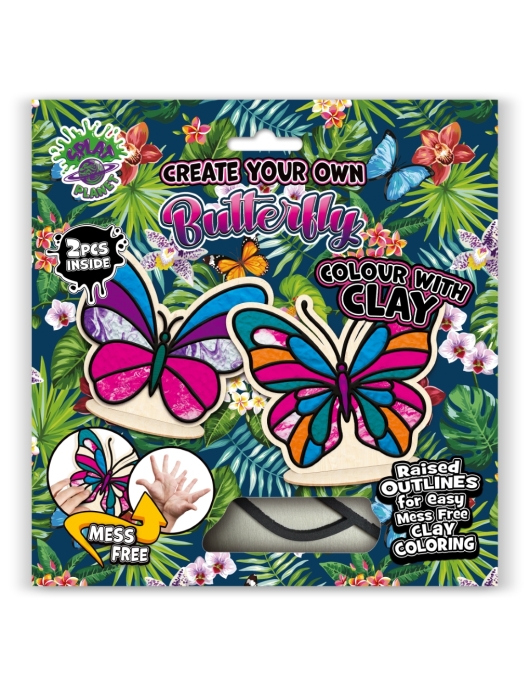 Splat Planet kūrybinis modelino rinkinys su mediniais Drugeliais