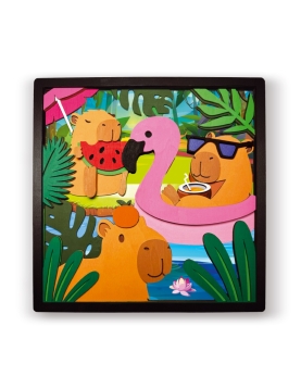 Splat Planet medinis 3D spalvinimo paveikslas, Kapibara