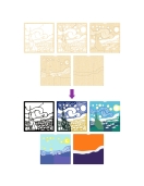 Splat Planet medinis 3D spalvinimo paveikslas, Žvaigždėta naktis