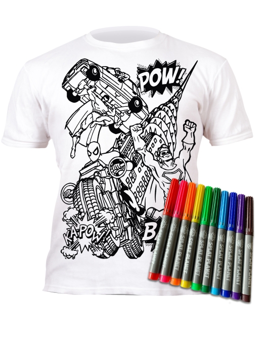 Splat Planet marškinėliai su flomasteriais Super herojai