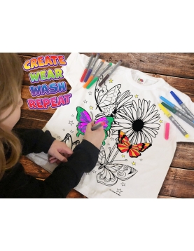 Splat Planet marškinėliai su flomasteriais Drugeliai