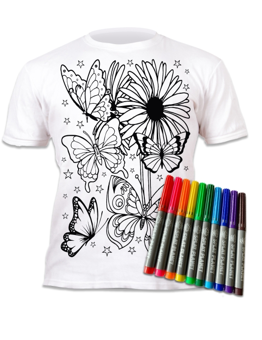 Splat Planet marškinėliai su flomasteriais Drugeliai