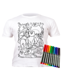 Splat Planet marškinėliai su flomasteriais Katinėliai