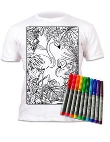 Splat Planet marškinėliai su flomasteriais Flamingai