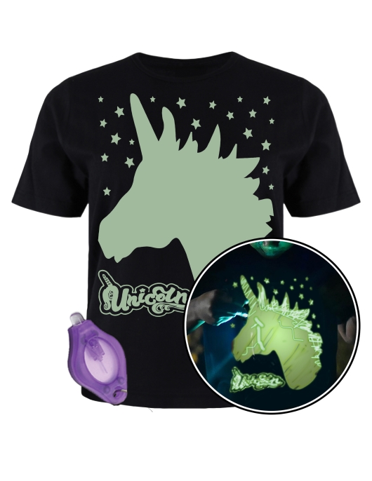 Splat Planet šviečiantys tamsoje marškinėliai, Vienaragis