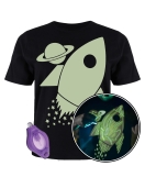 Splat Planet šviečiantys tamsoje marškinėliai, Kosmose